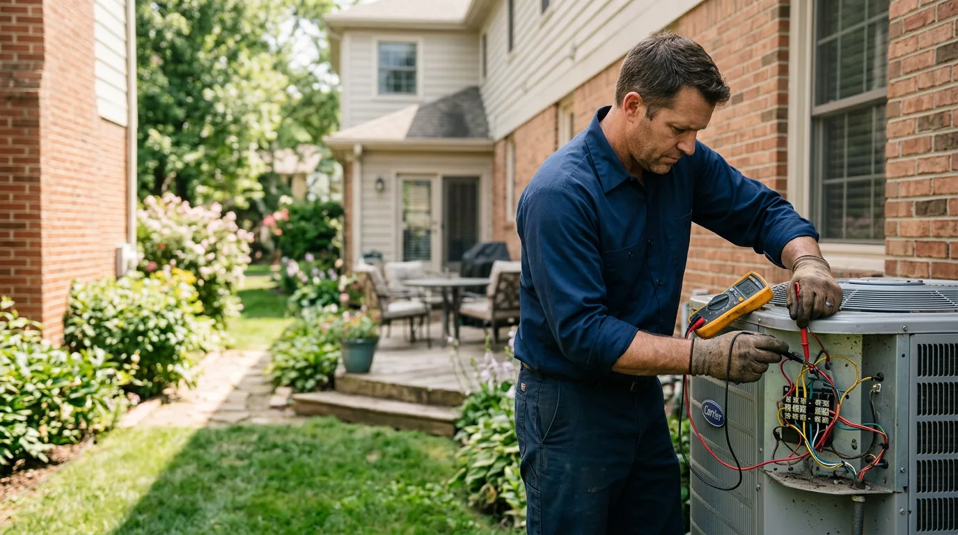 HVAC technician working near Elmo, UT